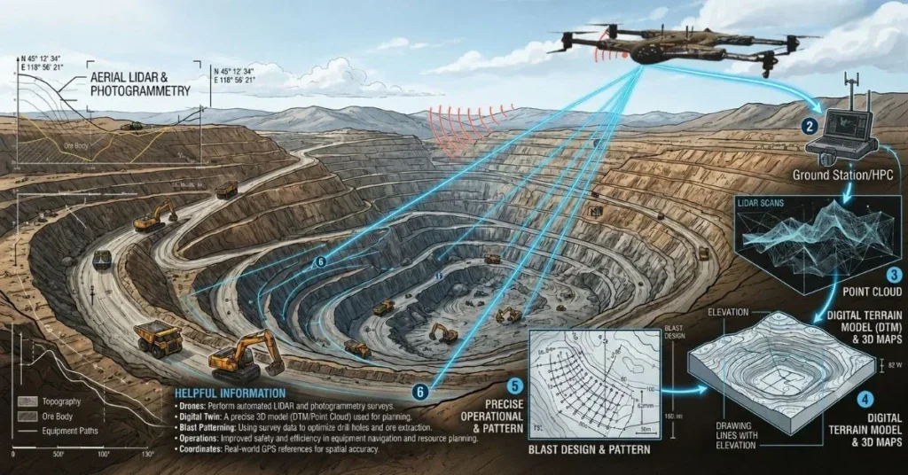 How are drones used in mining