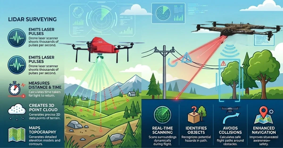 How Drone Uses LiDAR for Surveying and Obstacle Detection