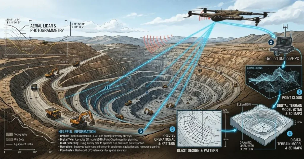 How are drones used in mining
